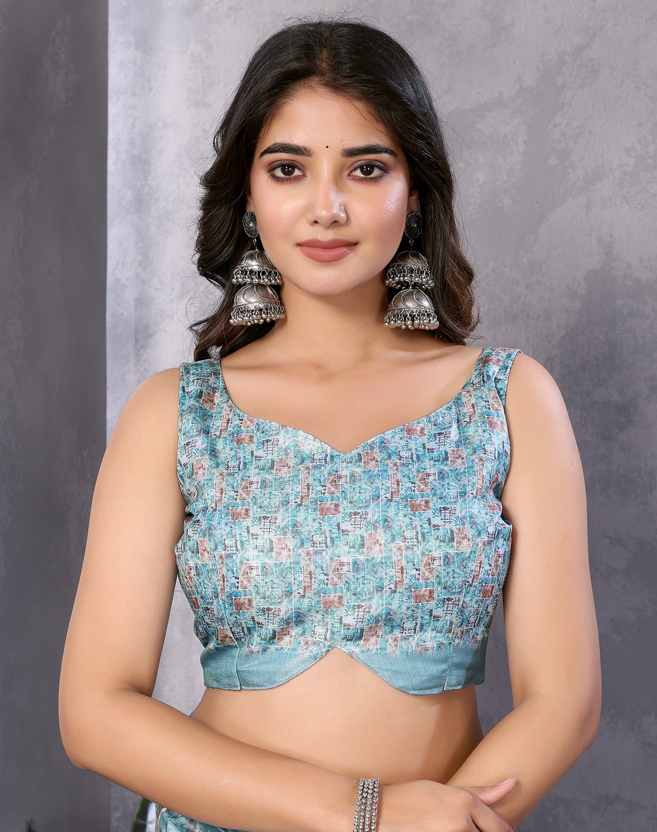 TARSHIKA SKY BLUE DIGITAL PRINT SAREE