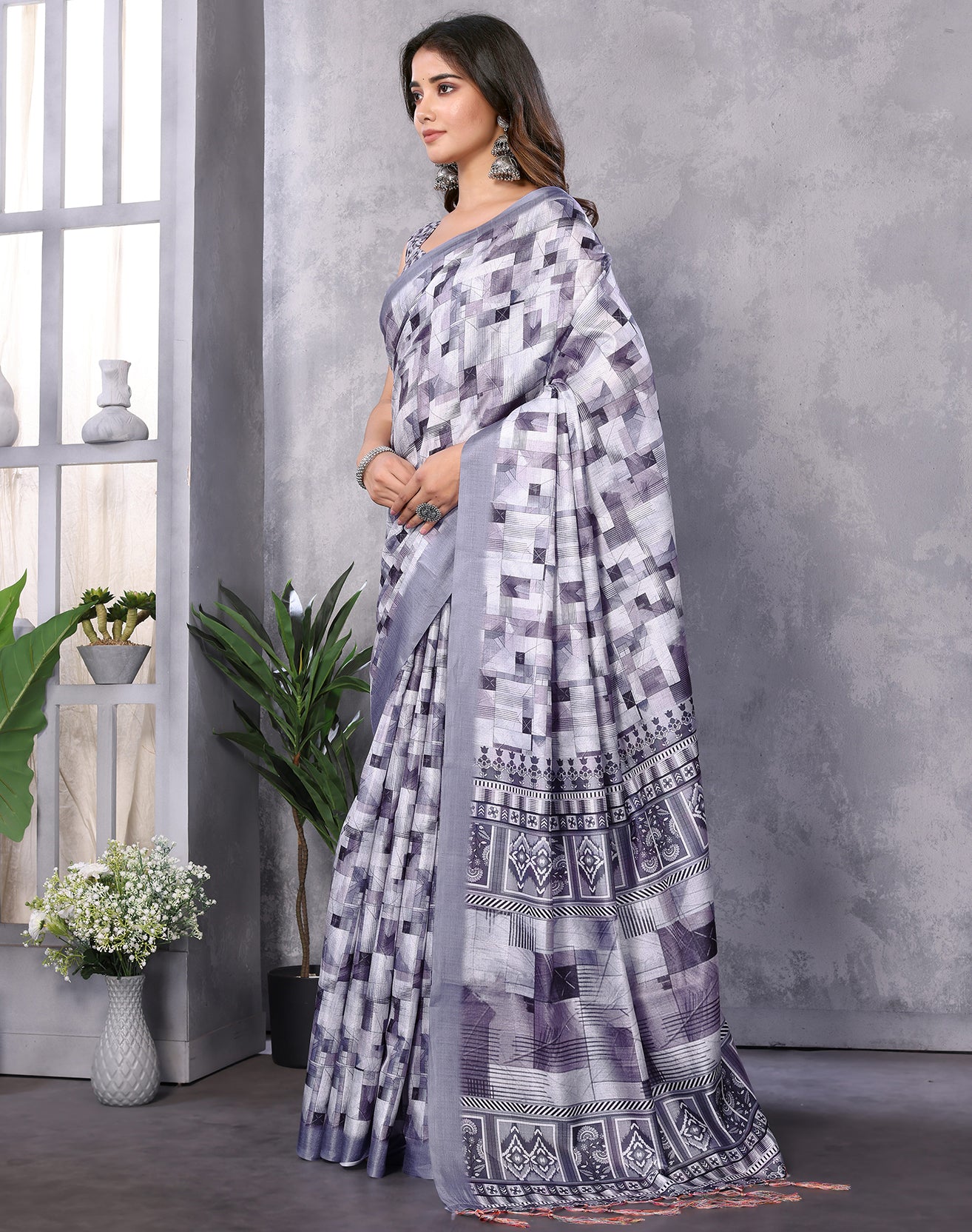 TARSHIKA PURPLE DIGITAL PRINT SAREE