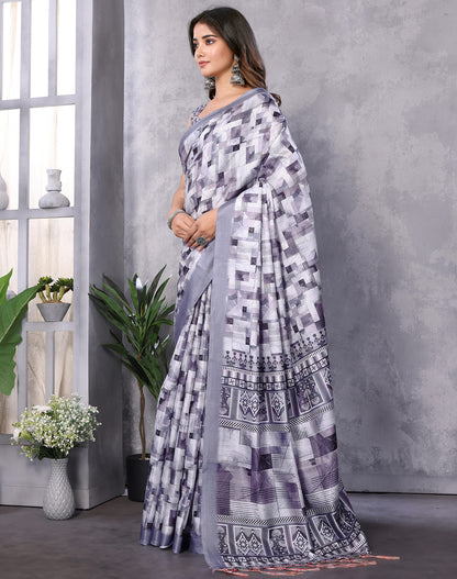 TARSHIKA PURPLE DIGITAL PRINT SAREE