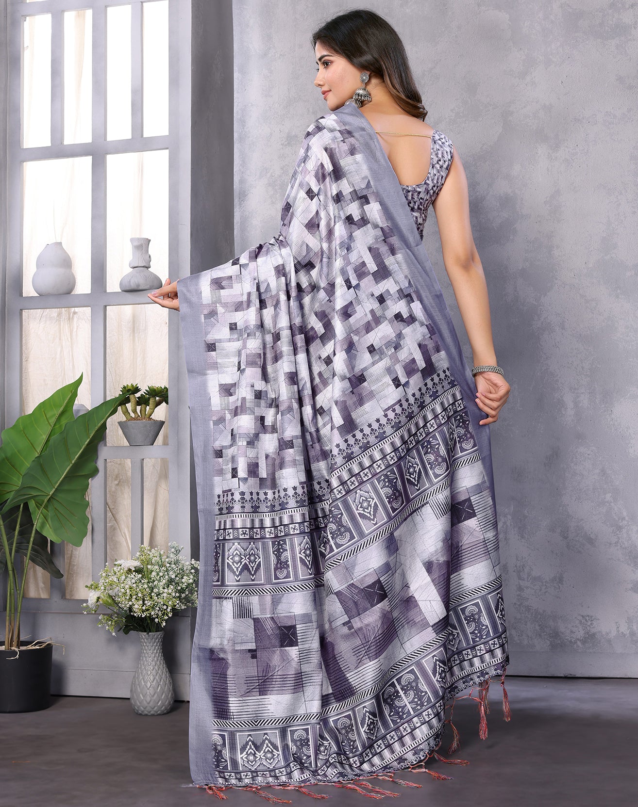TARSHIKA PURPLE DIGITAL PRINT SAREE