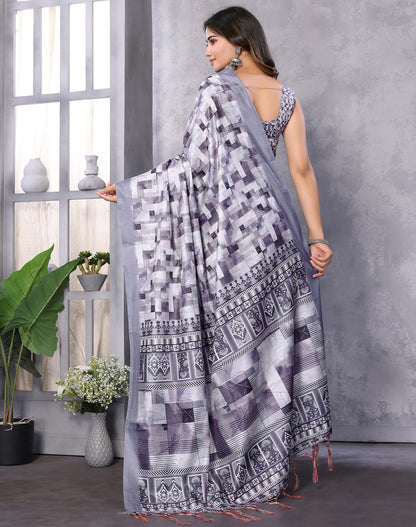TARSHIKA PURPLE DIGITAL PRINT SAREE