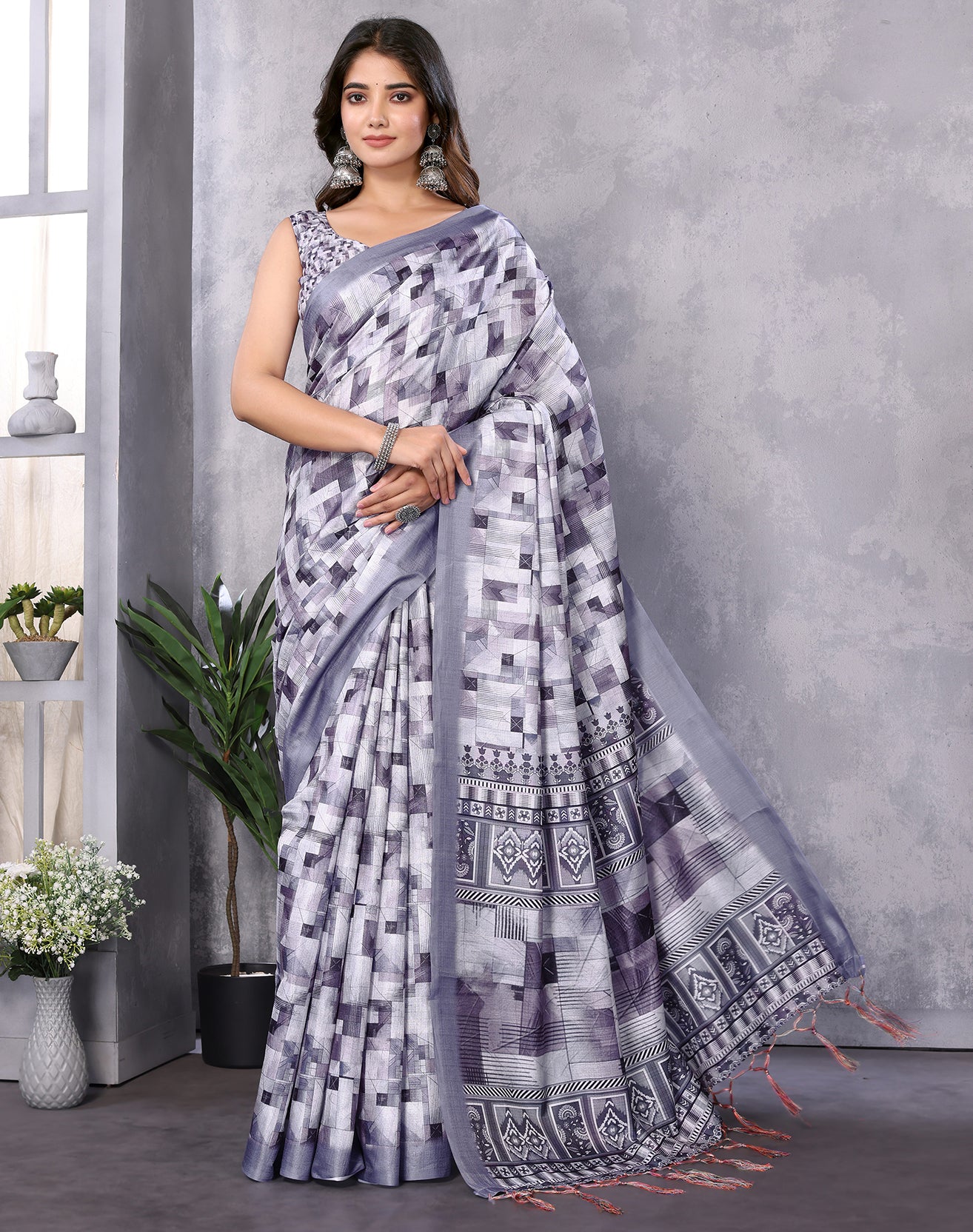 TARSHIKA PURPLE DIGITAL PRINT SAREE