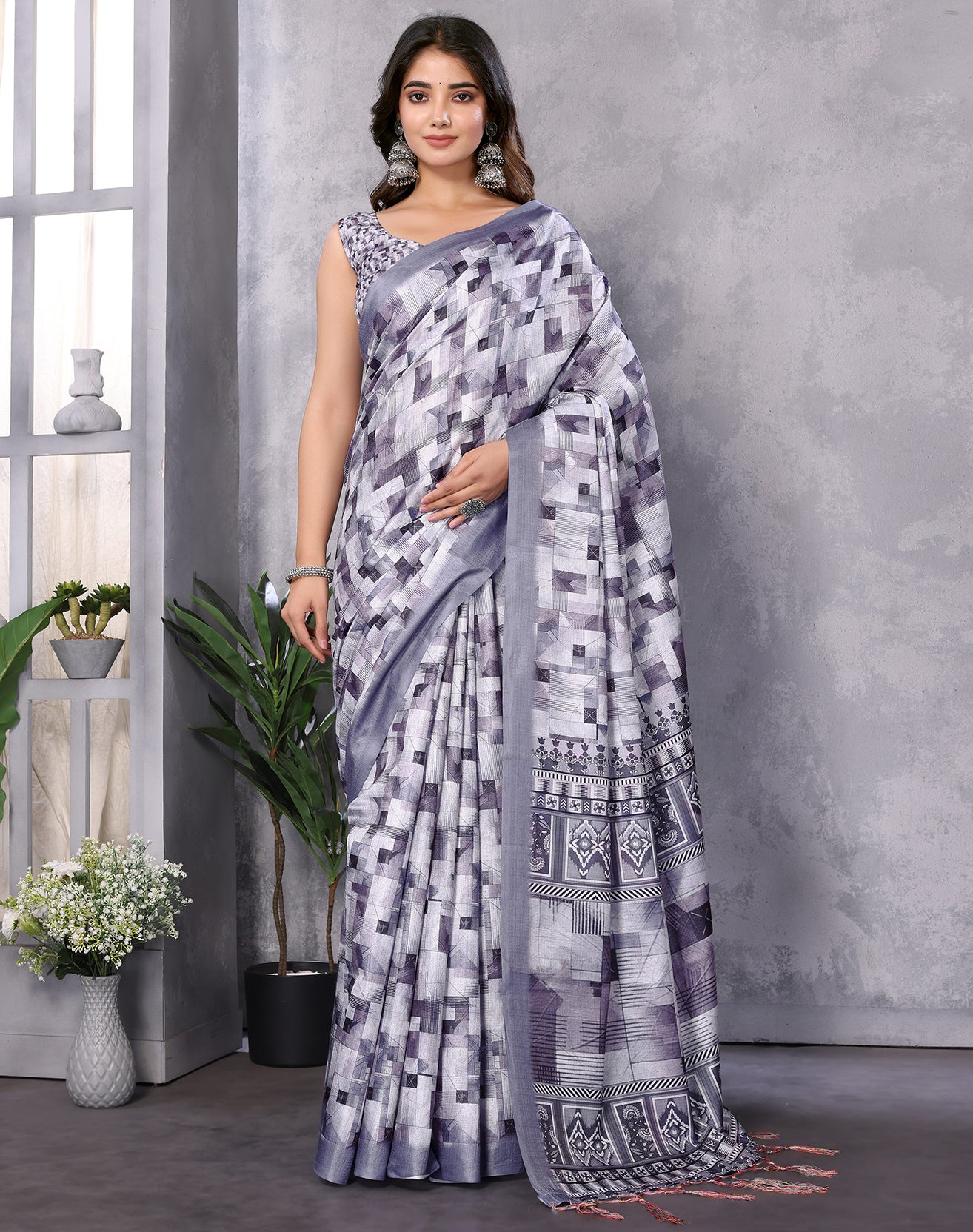 TARSHIKA PURPLE DIGITAL PRINT SAREE