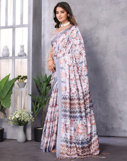 TARSHIKA DARK LAVENDER DIGITAL PRINT SAREE