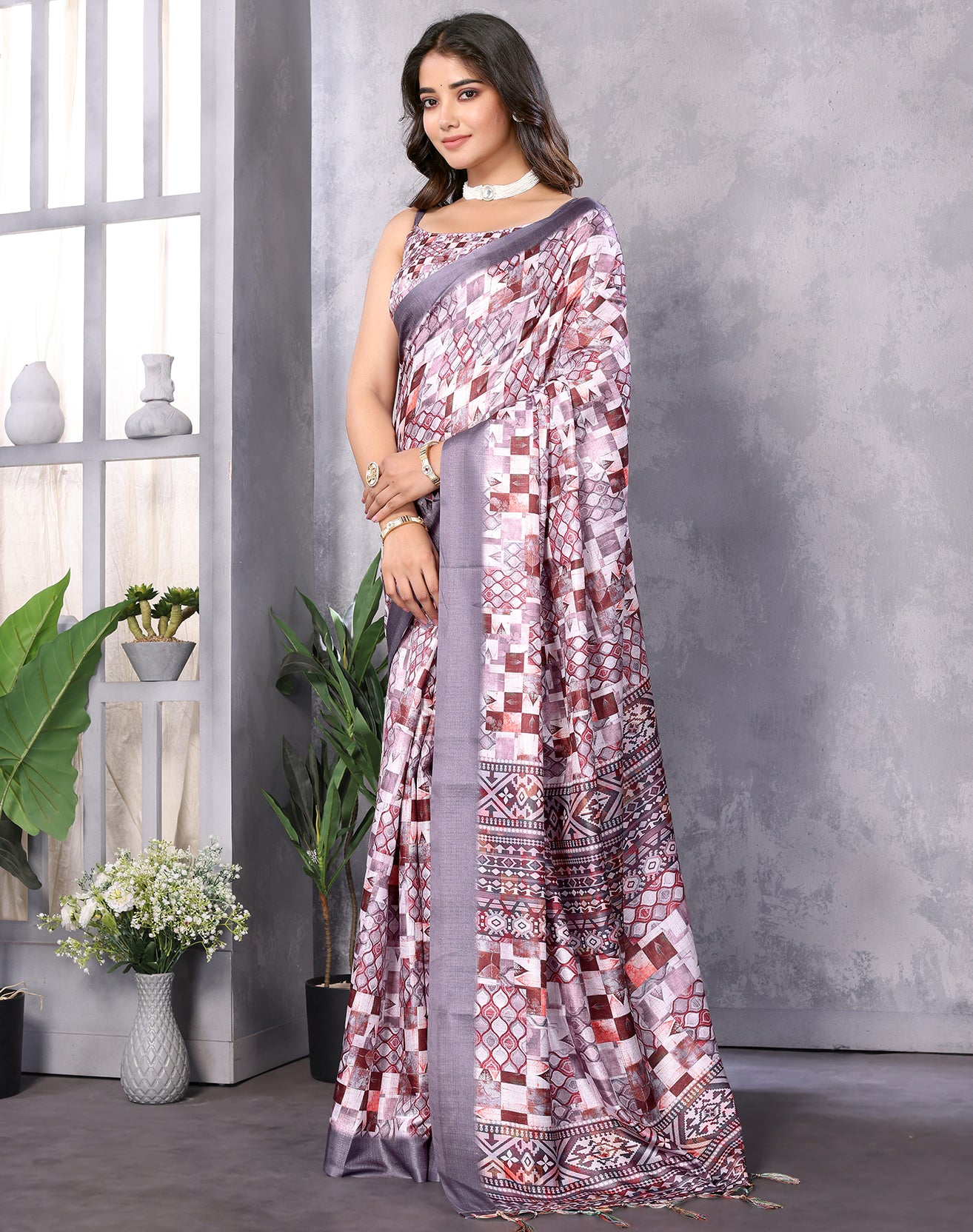 TARSHIKA LAVENDER DIGITAL PRINT SAREE