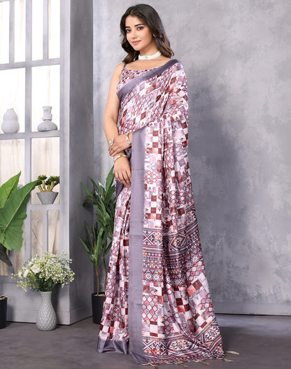 TARSHIKA LAVENDER DIGITAL PRINT SAREE