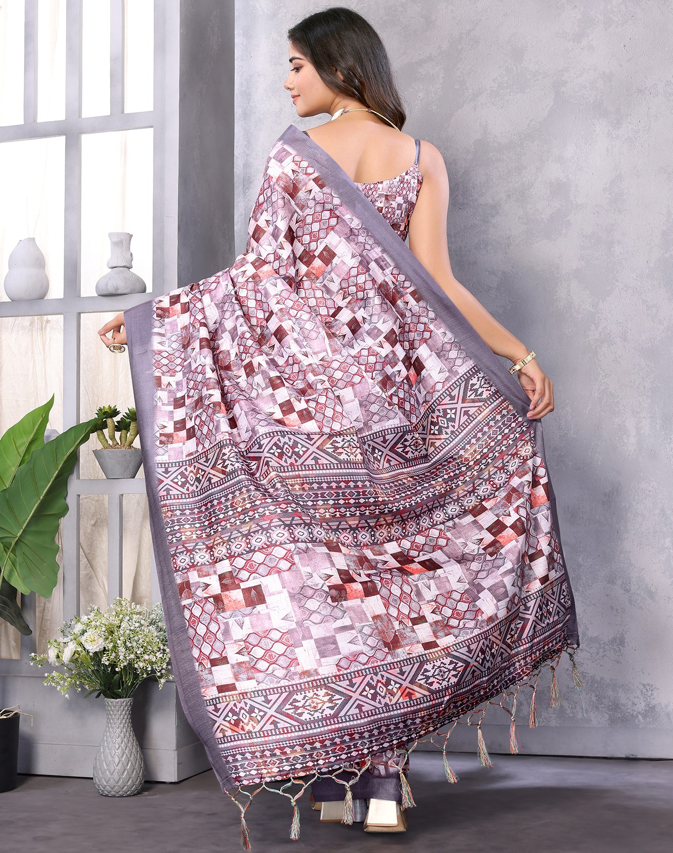 TARSHIKA LAVENDER DIGITAL PRINT SAREE