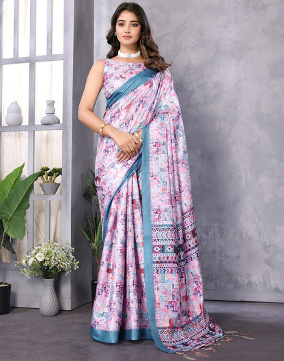 TARSHIKA BLUE DIGITAL PRINT SAREE